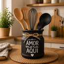Porta Utensílios Cozinha Porta Talheres Bancada Organizador Moderno Decoração Resistente Redondo