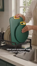 Tábuas de Corte Cozinha Profissional BPA Free Redonda e Retangular com Alça Integrada