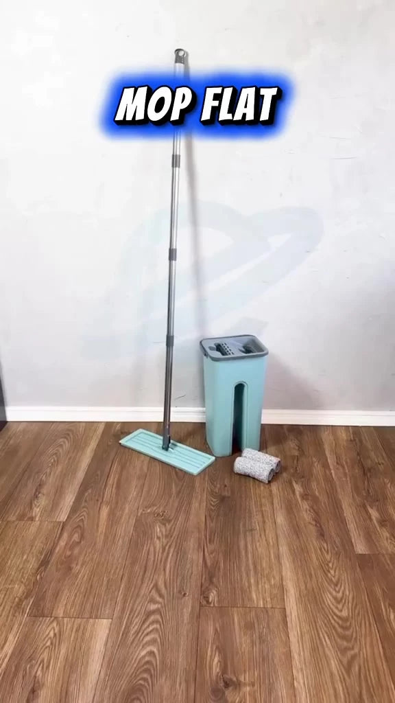 Mop Flat Esfregão Magico Limpa Facil com Balde limpa e Seca 6 Litros