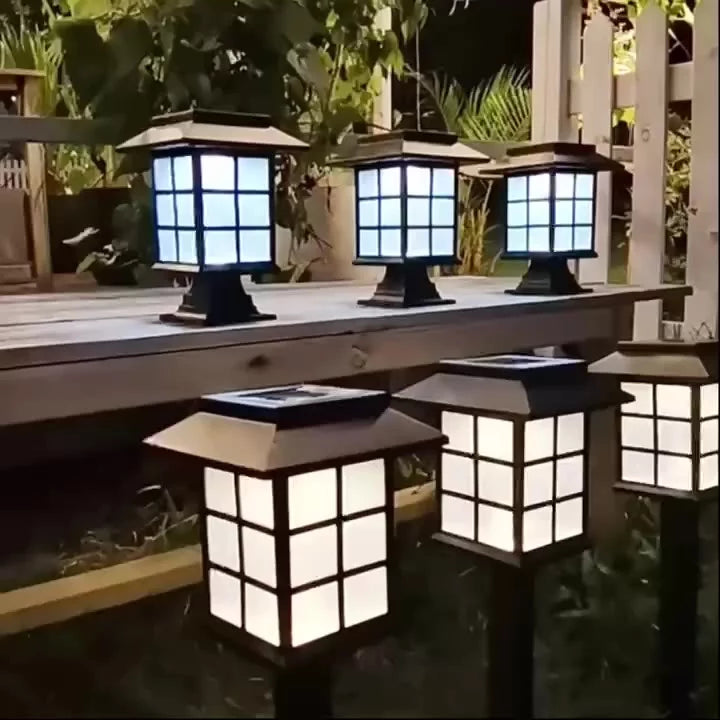 Luminária Solar Espeto Jardim Led Cazinha | Kit 2/4 /6 Unidades À Prova D'água Decoração Externa