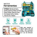 Kit Maleta Estojo Ferramentas 9 Peças Martelo Alicate Chave de Fenda Trena Portátil