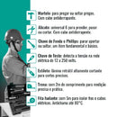 Kit Maleta Estojo Ferramentas 9 Peças Martelo Alicate Chave de Fenda Trena Portátil