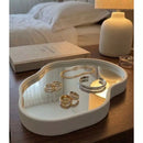 Bandeja Espelhada Decorativa Orgânico Couro Ecológico Premium 30x21cm Sala Quarto Banheiro Mesa Hall