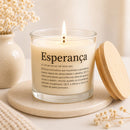 Vela Aromática Mensagem Inspiração no Vidro Decorativa Perfumada