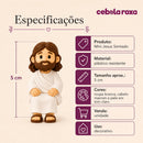 Mini Jesus Cristo Sentado 5cm Enfeite Decorativo para Mesa Monitor Nicho