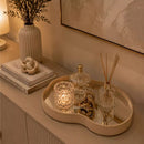 Bandeja Espelhada Decorativa Orgânico Couro Ecológico Premium 30x21cm Sala Quarto Banheiro Mesa Hall