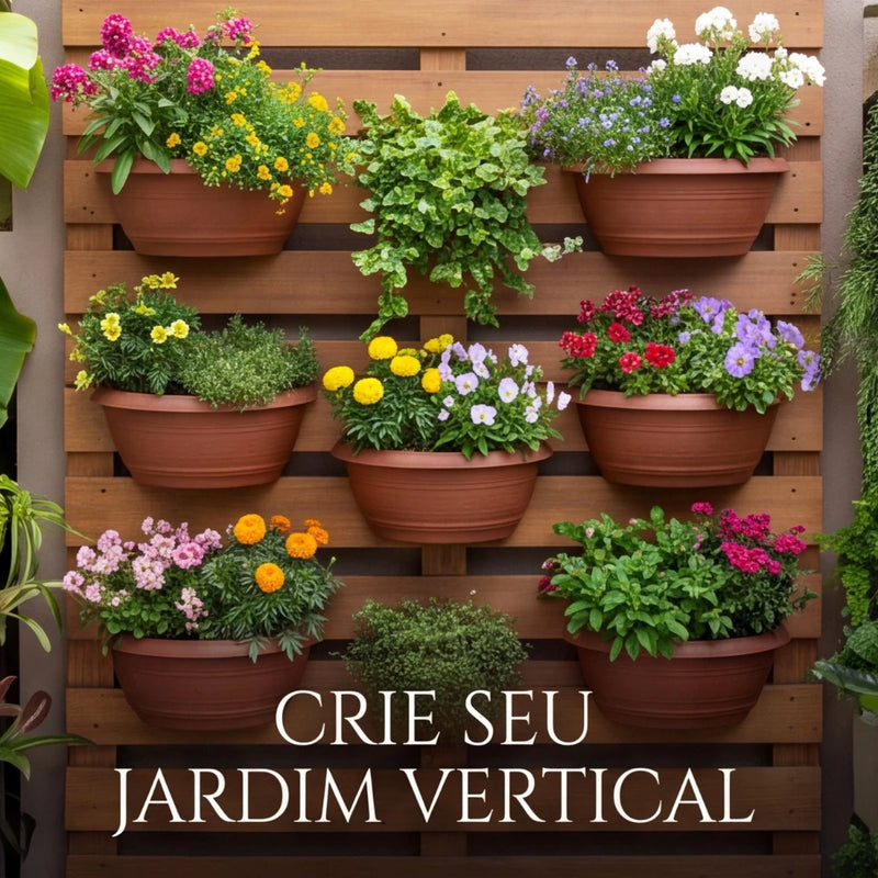 Kit com 10 Vasos Meia Lua de Parede 5L com Instalação Fácil
