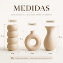 Kit 3 Vasos Decorativs Modernos | Bolha, Donut e Orgânico | Bege Areia Aesthetic
