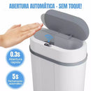 Lixeira Automática 12 Litros Com Sensor Infravermelho Tampa Para Cozinha Banheiro Escritório Quarto