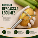 Kit Cozinha Descascador de Legumes Amassador de Batatas Espremedor de Limão e Alho em Aço Inox