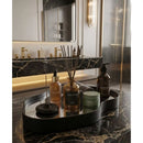 Bandeja Espelhada Decorativa Orgânico Couro Ecológico Premium 30x21cm Sala Quarto Banheiro Mesa Hall