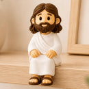 Mini Jesus Cristo Sentado 5cm Enfeite Decorativo para Mesa Monitor Nicho
