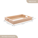 Bandeja Retangular em MDF com Fundo Treliça 36.5cm Lyor Bandeja Decorativa e de Servir para Sala Cozinha Decoração Ideal