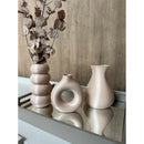 Kit 3 Vasos Decorativs Modernos | Bolha, Donut e Orgânico | Bege Areia Aesthetic