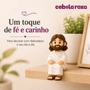 Mini Jesus Cristo Sentado 5cm Enfeite Decorativo para Mesa Monitor Nicho