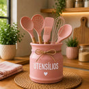 Porta Utensílios Cozinha Porta Talheres Bancada Organizador Moderno Decoração Resistente Redondo