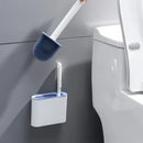 Escova Sanitária de Silicone 2 em 1 com Suporte Escova para Vaso Sanitário e Cantos Limpeza Profunda