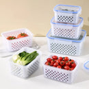 Kit 3 Organizadores Potes Hermetico Geladeira 850ML/1750ML/3300ML Alimentos Vegetais
