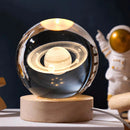 Luminária De Mesa Bola De Cristal Vidro Led Abajur modelo Planeta Saturno, Sistema Solar, Galáxia