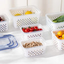 Kit 3 Organizadores Potes Hermetico Geladeira 850ML/1750ML/3300ML Alimentos Vegetais