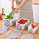 Kit 3 Organizadores Potes Hermetico Geladeira 850ML/1750ML/3300ML Alimentos Vegetais